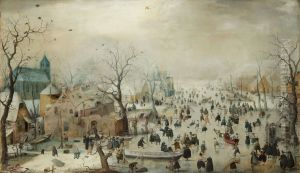 Winter Landscape With Skaters by Hendrick Avercamp