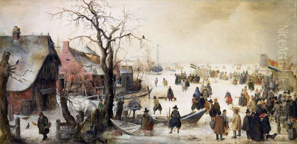 Winter Scene On A Canal - view 1