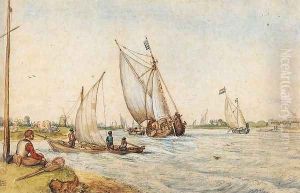 River Landscape by Hendrick Avercamp