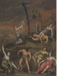 Moses And The Brazen Serpent by Hans, Jan Speeckaert