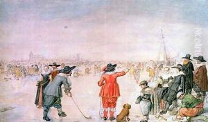 Golf on the Ice on the River Ijsel near Kampen by Hendrick Avercamp