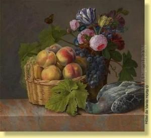 Composition Aux Fleurs, Fruits Et Pigeon by Michel Joseph Speeckaert