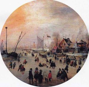 Winter Landscape with Skaters I by Hendrick Avercamp