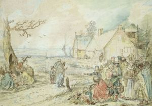Landscape with Gypsy Fortune-Tellers by Hendrick Avercamp