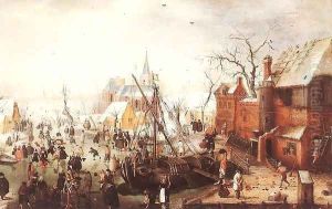 Winter Scene at Yselmuiden 2 by Hendrick Avercamp