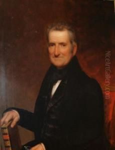 Portrait Of A Man Holding A Book On Natural Philosophy