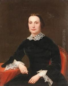 The Lady In Black
Signed And Dated 'painted By F.r. Spencer 1853.' (on Thereverse)