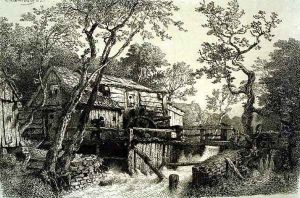 Mill Beside A Stream by Andreas Achenbach
