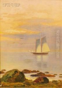 Coastal View With Sailing Vessel