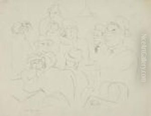 Figures At A Bar by Niles Spencer