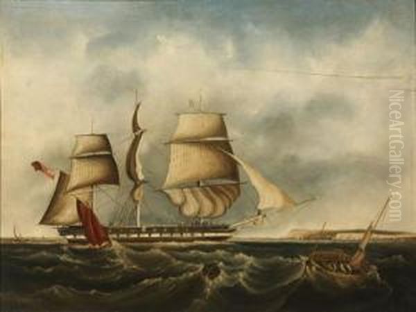 Frigate Entering A Harbor - view 1