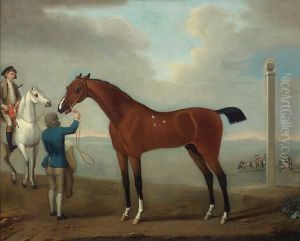 The Racehorse 'flying Childers' With Groom And Rider, A View Of Newmarket Beyond
