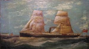 An Auxiliary Steamship At Sea. by William Barnett Spencer