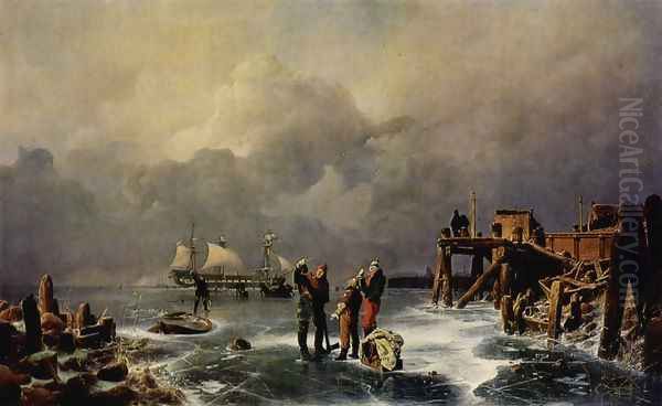 Ufer des zugefrorenen Meeres (Winterlandschaft) (Bank of the Frozen Over Sea (Winter Landscape)) - view 1
