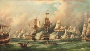 H.m.s. "captain" Engaging The Spanish Ship "san Nicolas" Prior To Nelson