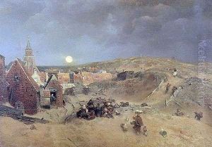 Beside a stream Mill by Andreas Achenbach