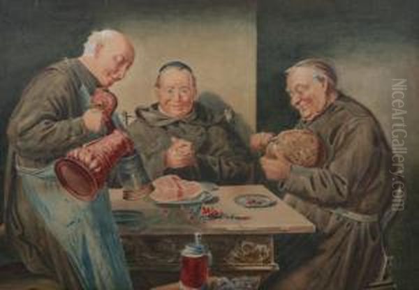 Three Monks Dining - view 1