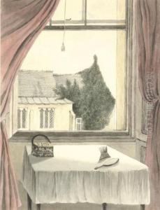 A View Taken From The Artist's Bedroom Window At The Rectory, Charmouth, Dorset by Diana Sperling