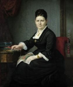 Bildnis Einer Bugerlichen Dame Mit Stickarbeit