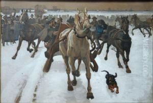 Schlittenfahrt Im Dachauer Moos by Christian Speyer