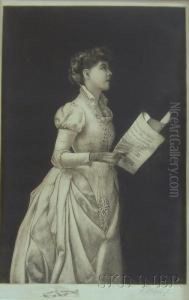 Two Portraits Of Women: Gardening by F. M. Spiegel