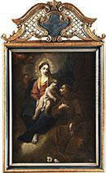 Der Heilige Antonius Von Padua (im Ordenskleid Der Franziskaner) In Anbetung Von Maria Mit Kind - view 1