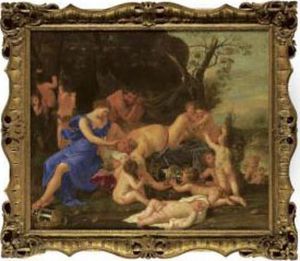 A Bacchanal With Two Fauns Looking At Drunken Silenus by Carel Philip Spierincks