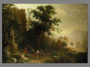 Das Fest Vor Dem Brunnen by Carel Philip Spierincks
