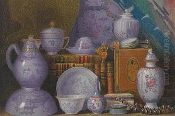 A Still Life Of Chinese Porcelain And Books - view 1