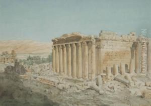 The Temple Of Jupiter, Baalbek by Richard Phene Spiers