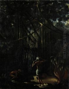 Waringin Mit Zwei Jungen Baliern by Walter Spies