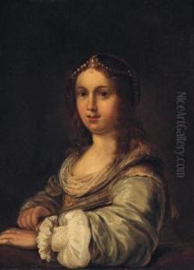 Portrait Of A Young Lady by Johann Spillenberger
