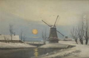 Paysage Hivernal Avec Moulin Paysage Hivernal Avec Moulin
