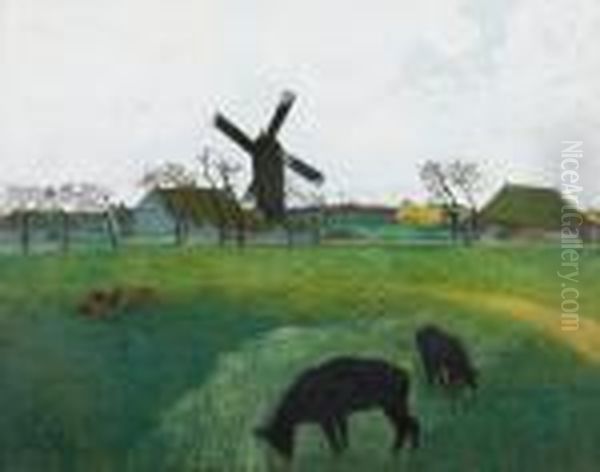 De Grote Weide Met Molen - view 1
