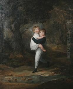 Two Children In A Woodland Glade Two Children In A Woodland Glade