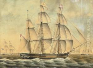The Sailing Frigate 'johanna' In Calm Water by Jacob Spin