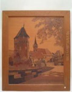 Panneau En Marqueterie De Bois