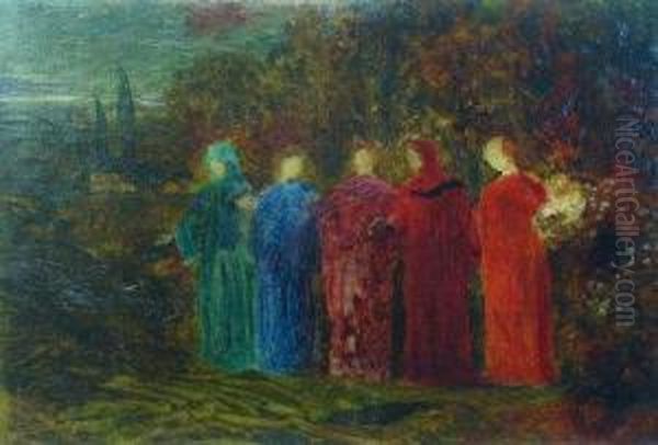 5 Robed Figures In A Landscape - view 1