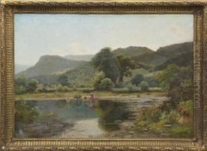 Extensive Hilly River Landscape by Thomas Spinks