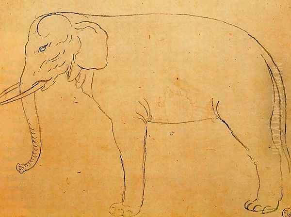 Drawing of an elephant - view 1