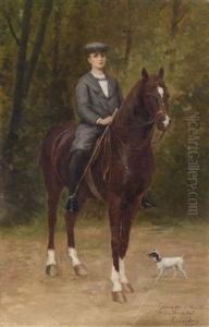 Oskar Von Fraenkel On Horseback by Ignace Spiridon