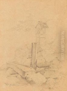Heiligenhauschen Und Brunnen Am Wegesrand