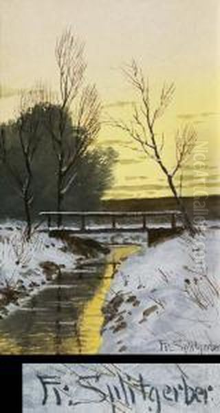 Verschneite Fluslandschaft - view 1