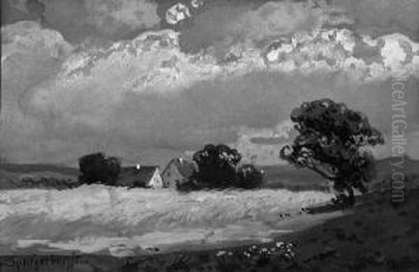 Jr., F. "sommerlandschaft Mit
Gehoft". Aquarell Und Deckfarben. Sign. Min. Besch. Ba: 13,5 X 9
Cm. Rahmen - view 1