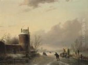 Figures On The Ice With A 'koek-en-zopie'