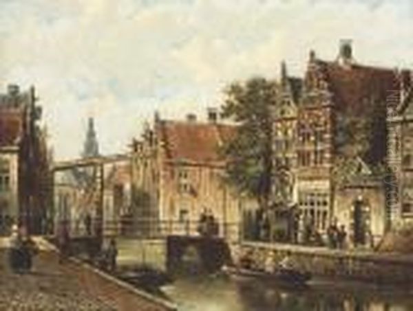 Figures On The Banks Of A Canal - view 1