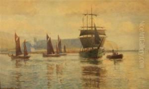 Shipping Off A Harbour by G.B. Percy Spooner-Lillingston