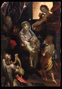 Sacra Famiglia Con San Giovannino E Angeli Musicanti