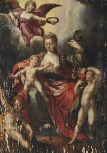 Ceres Being Crowned By A Winged Putto