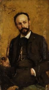 Ritratto Maschileolio Su Tavoletta, Cm 35x19